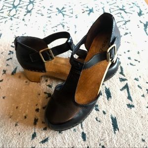 KDB Black Leather Clogs